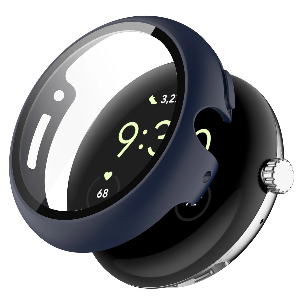Wizualizacja nakładania etui Bizon Case Watch Adamo do  Google Pixel Watch 4 45 mm
